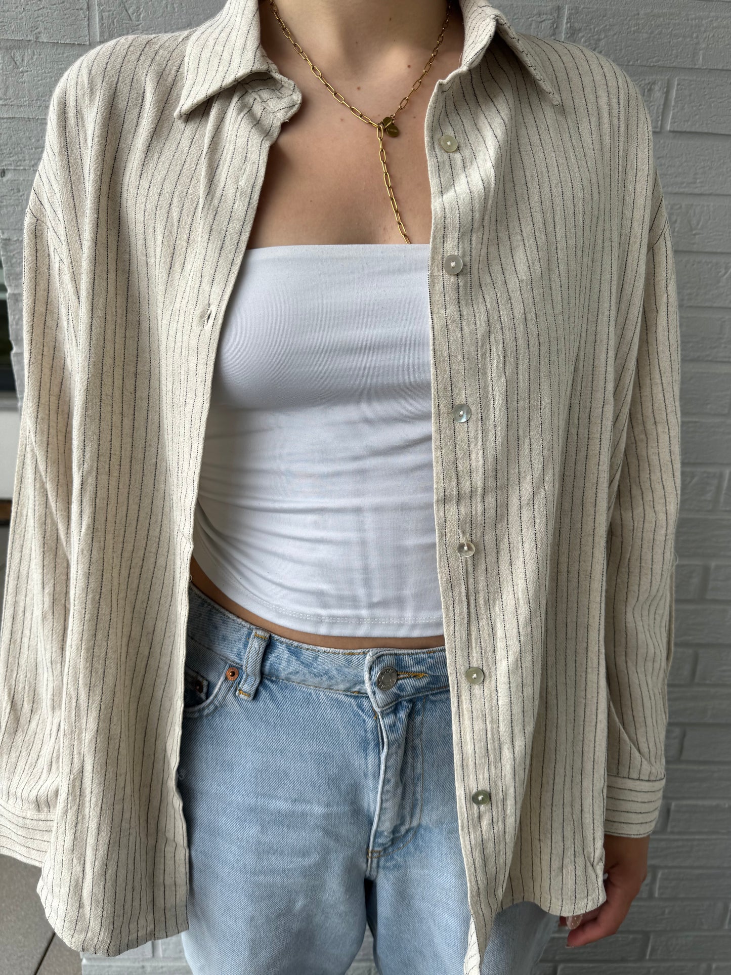 Leinen Hemd beige