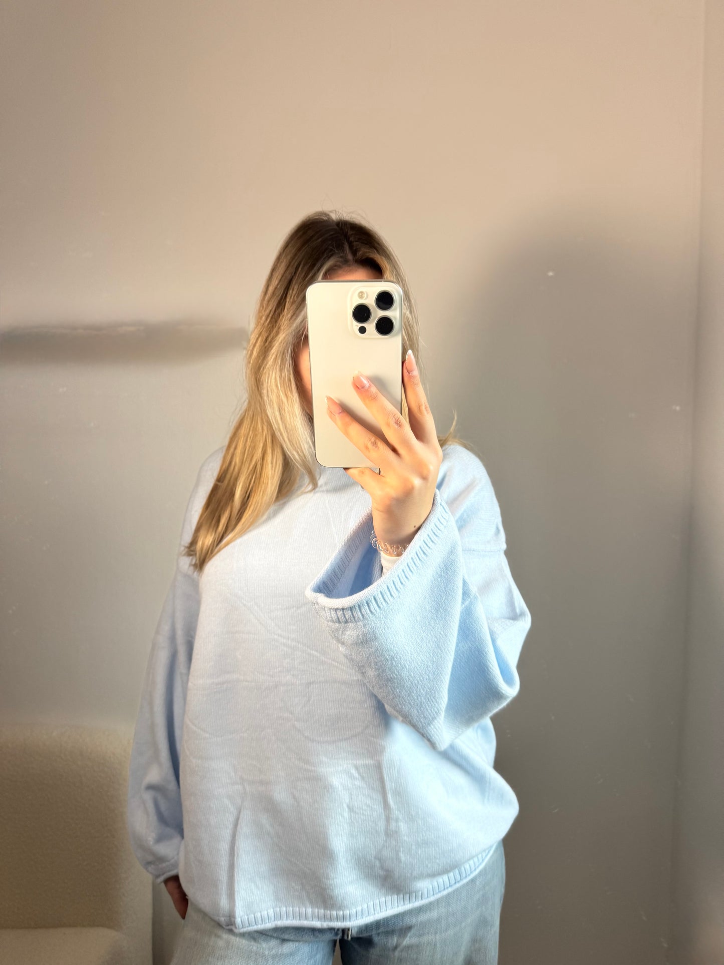 Lounge Pullover hellblau
