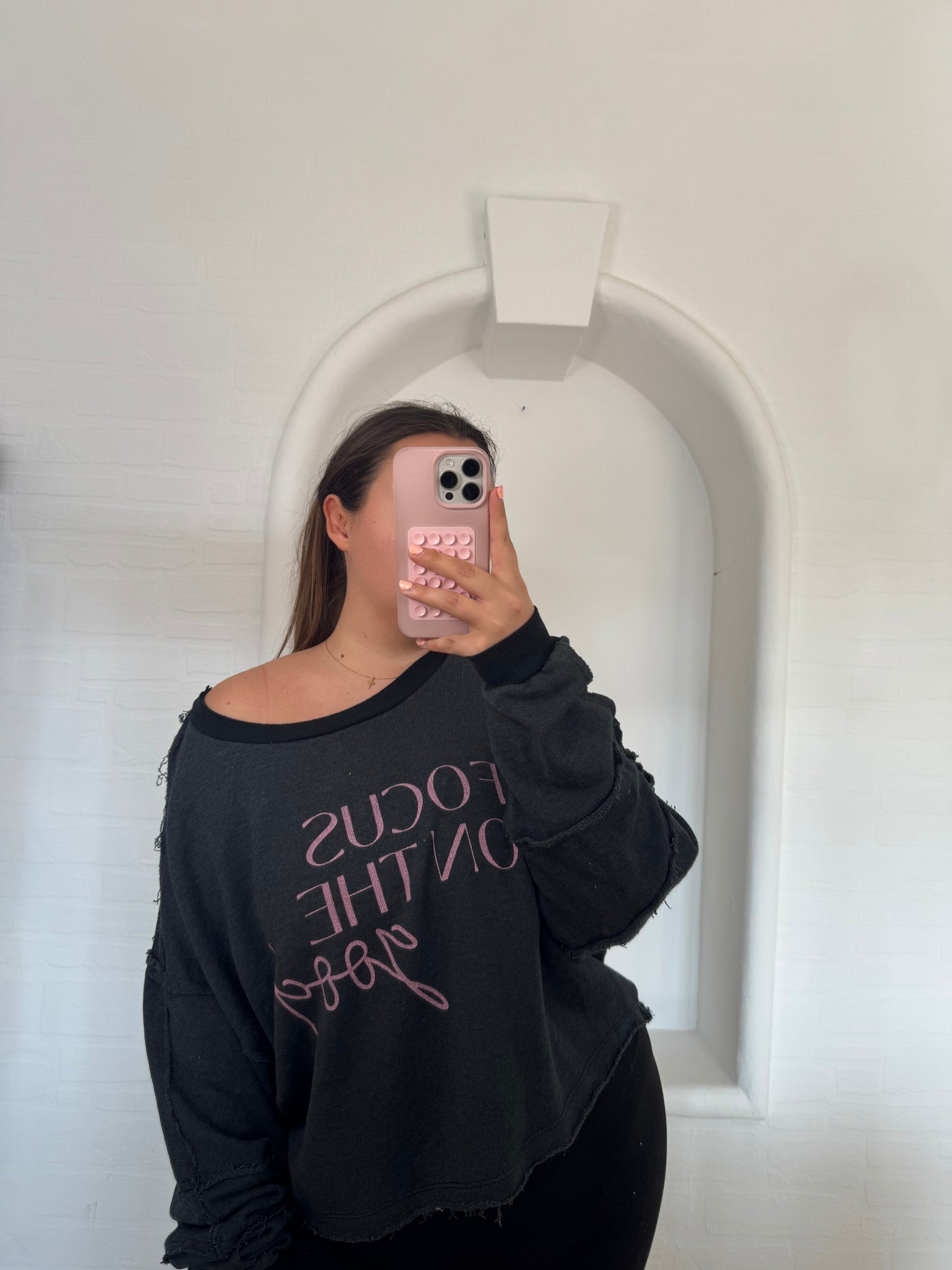Sweatshirt focus on the good