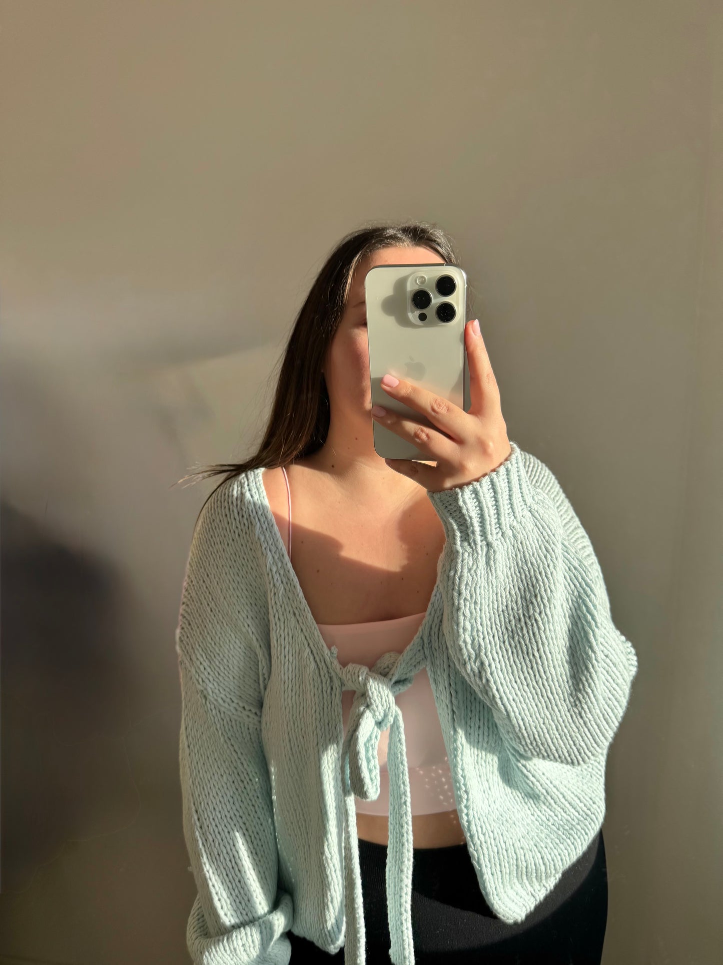 Cardigan zum binden hellblau