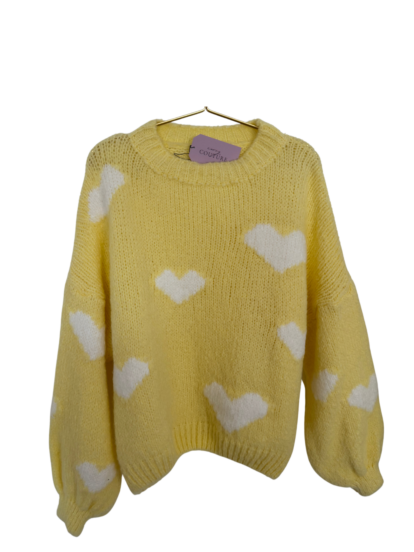 Pullover Herzchen gelb