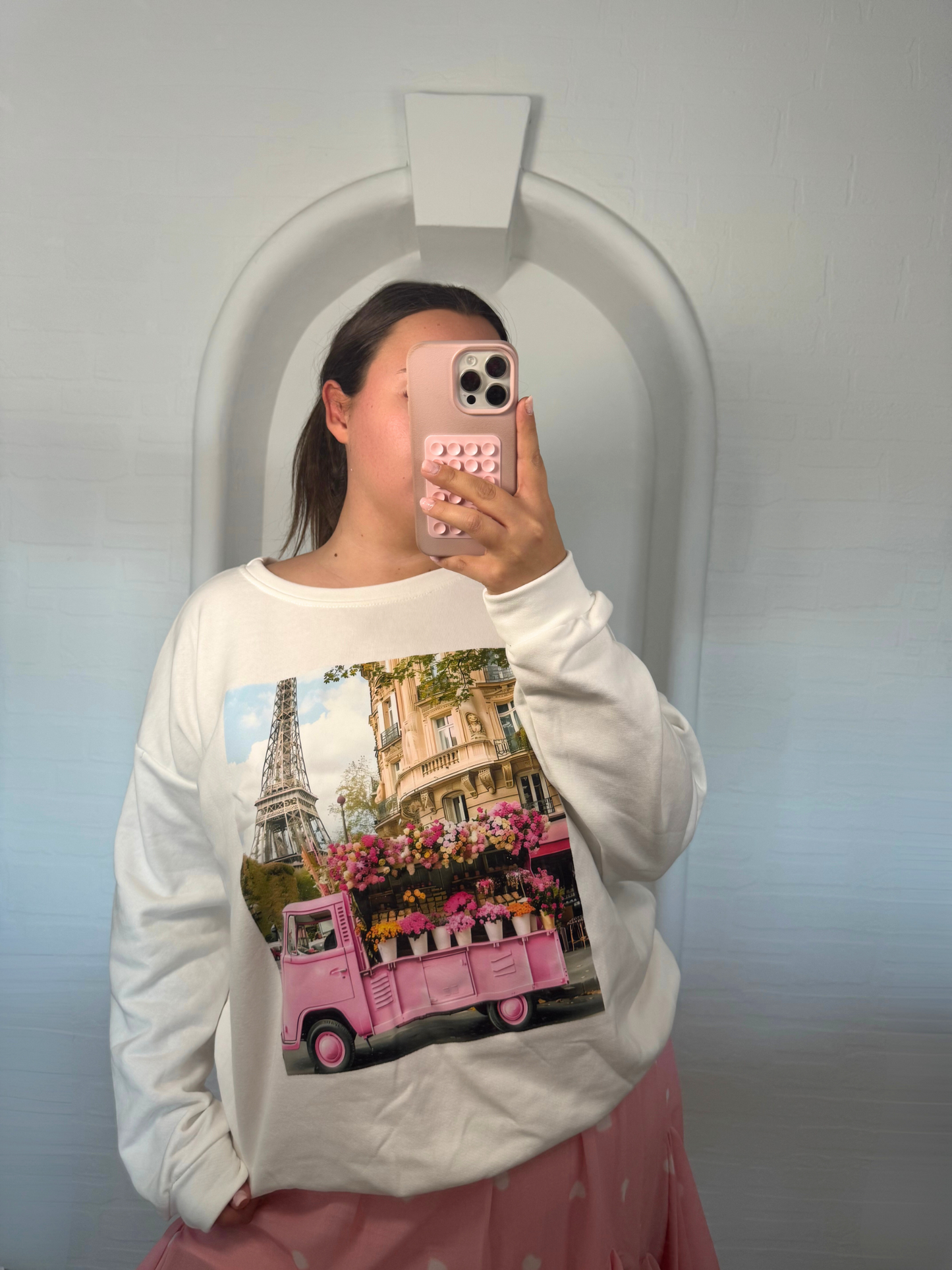 Sweatshirt fleur weiß
