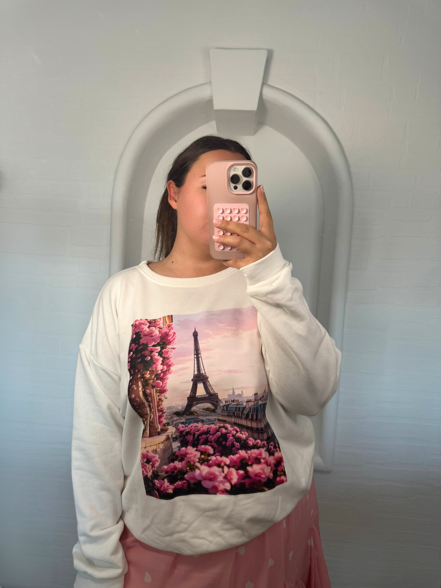 Sweatshirt tour eiffel weiß