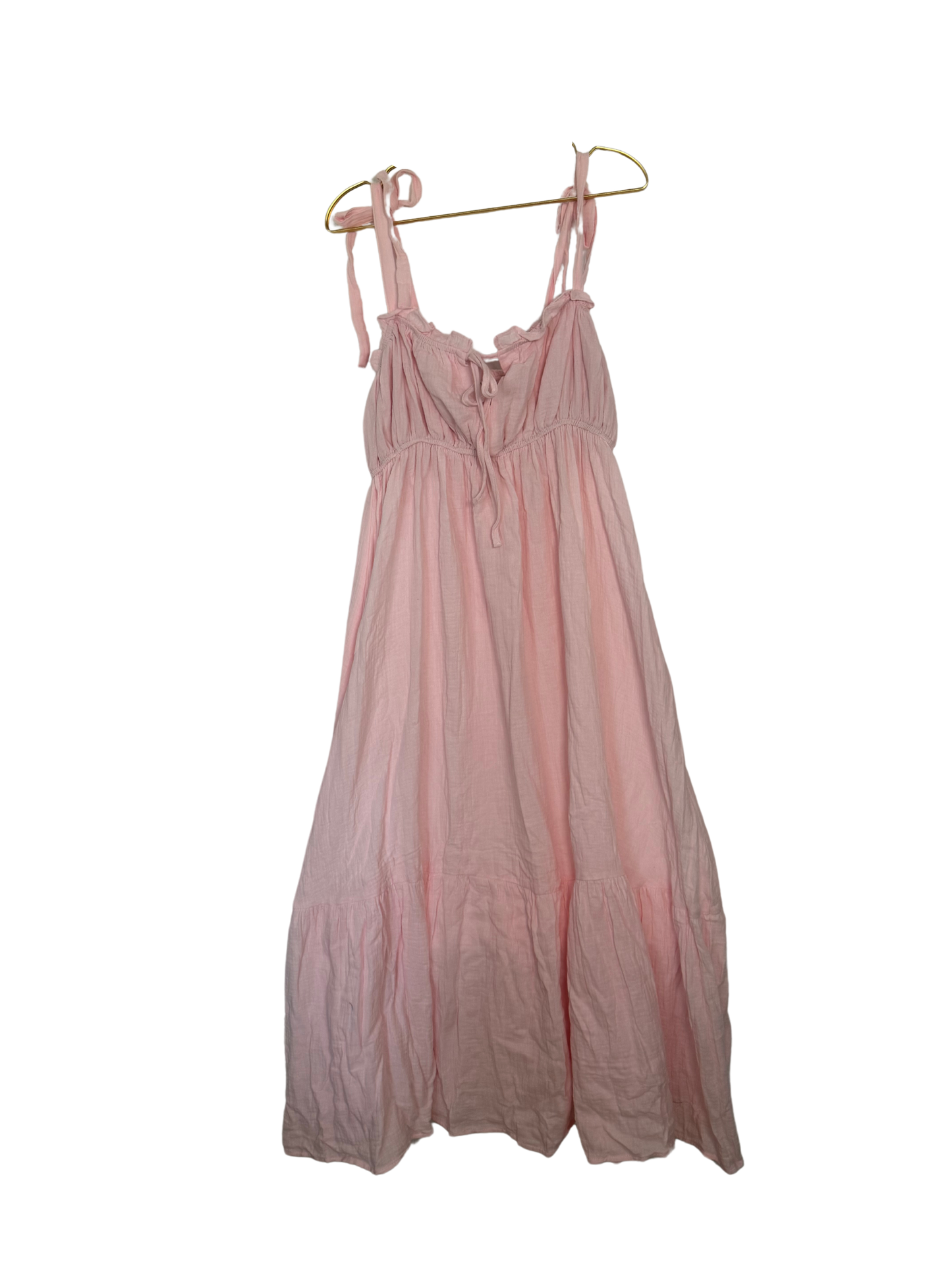 Langes Musselin Kleid rosa