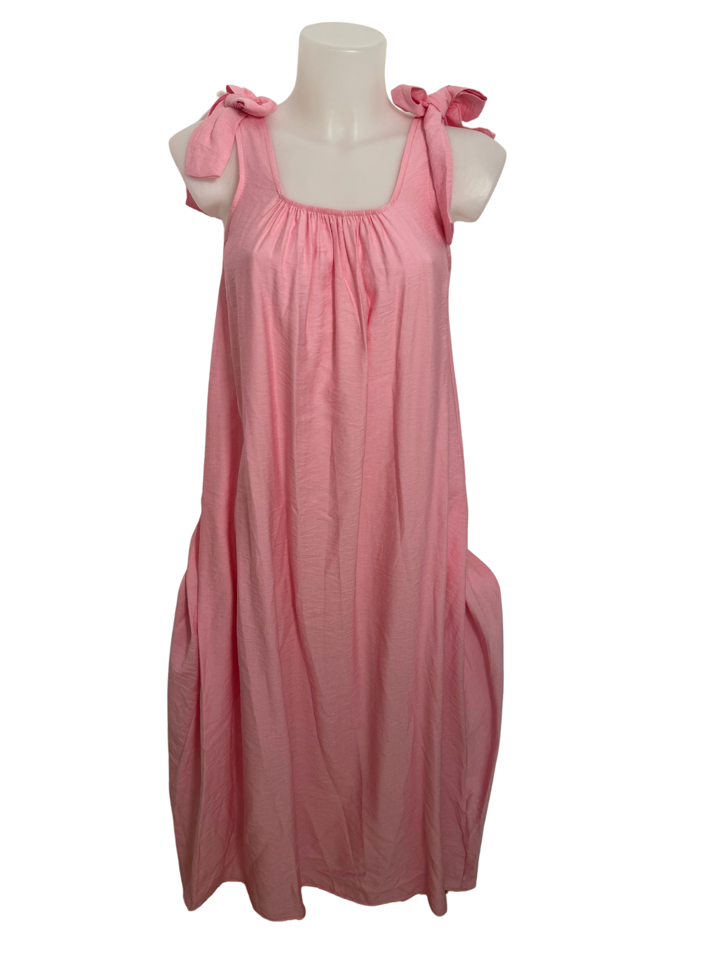 Rosa Kleid mit Schleifen
