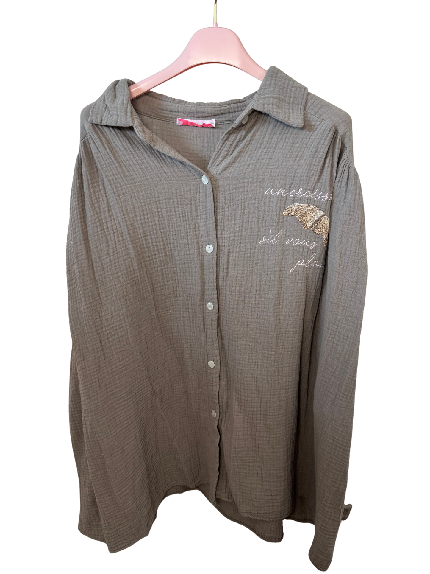 Musselin Bluse Crossaint braun