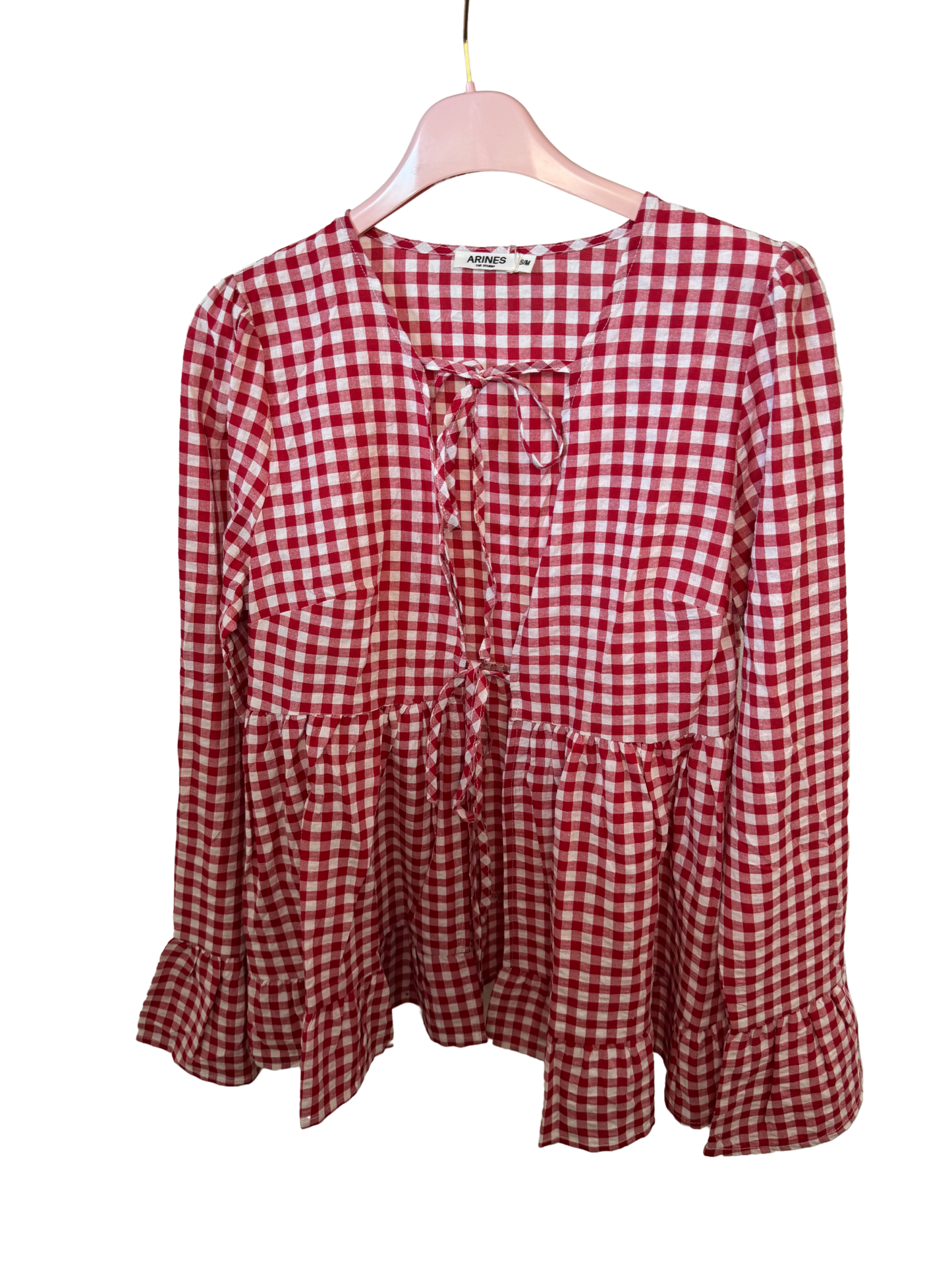 Karo Bluse rot