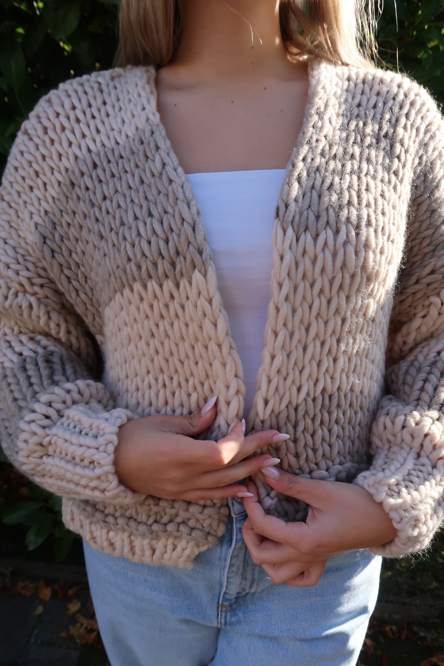 Grobstrick Cardigan beige