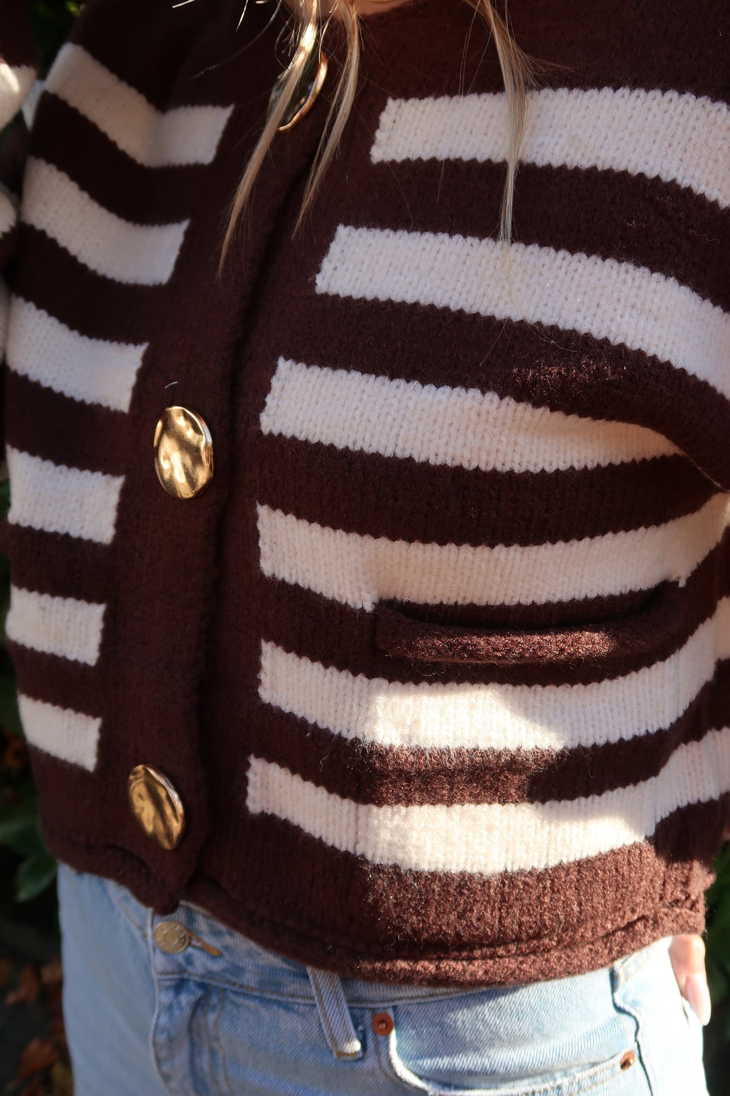 Strickjacke brown stripes