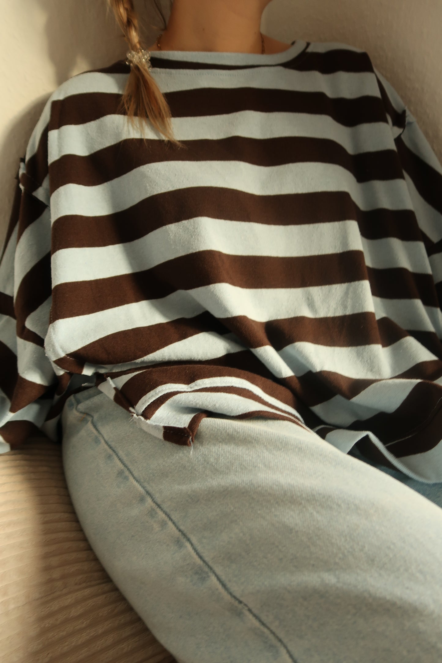 Dünnes Sweatshirt blau braun