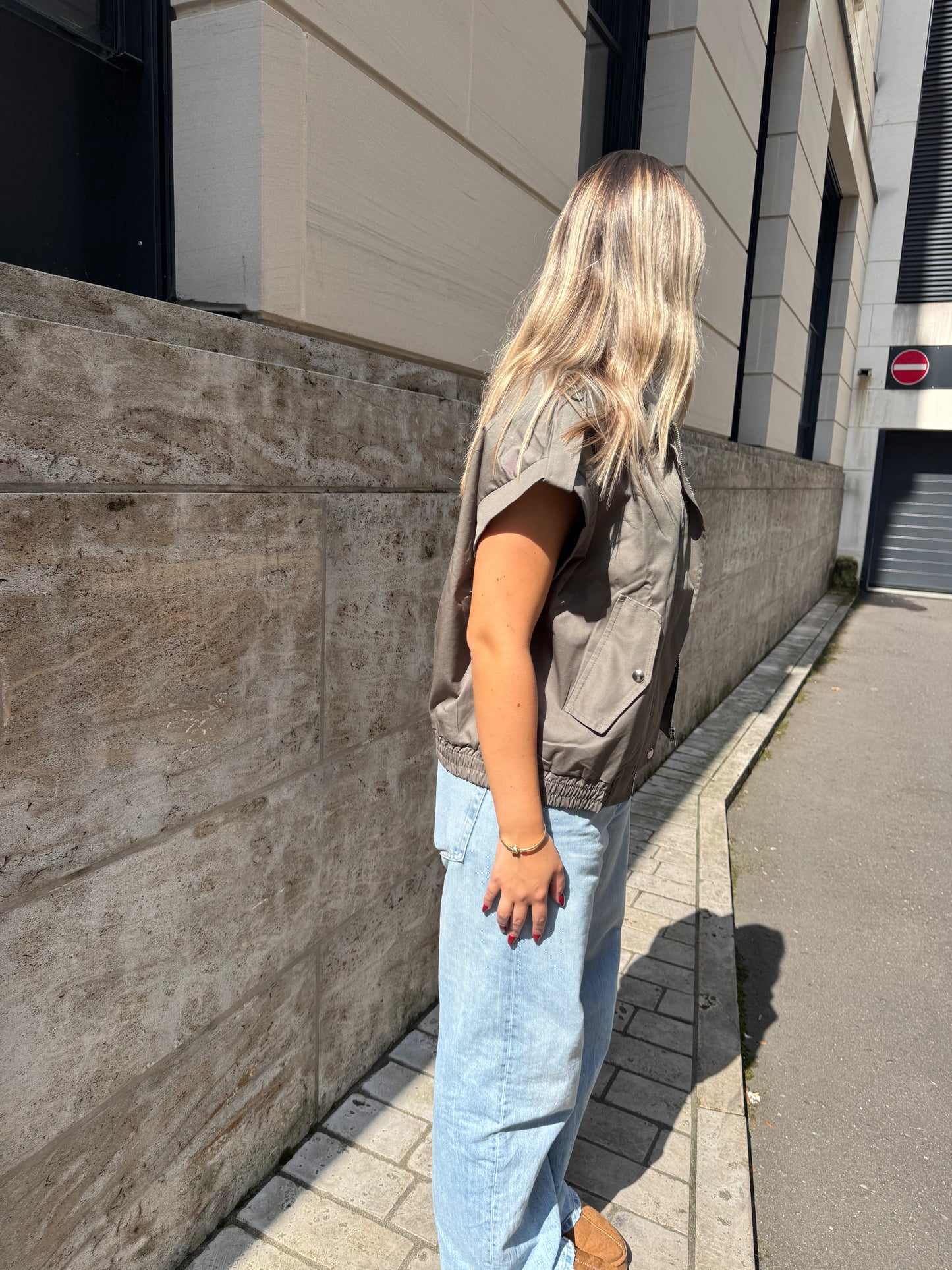 Weste khaki mit Reisverschluss