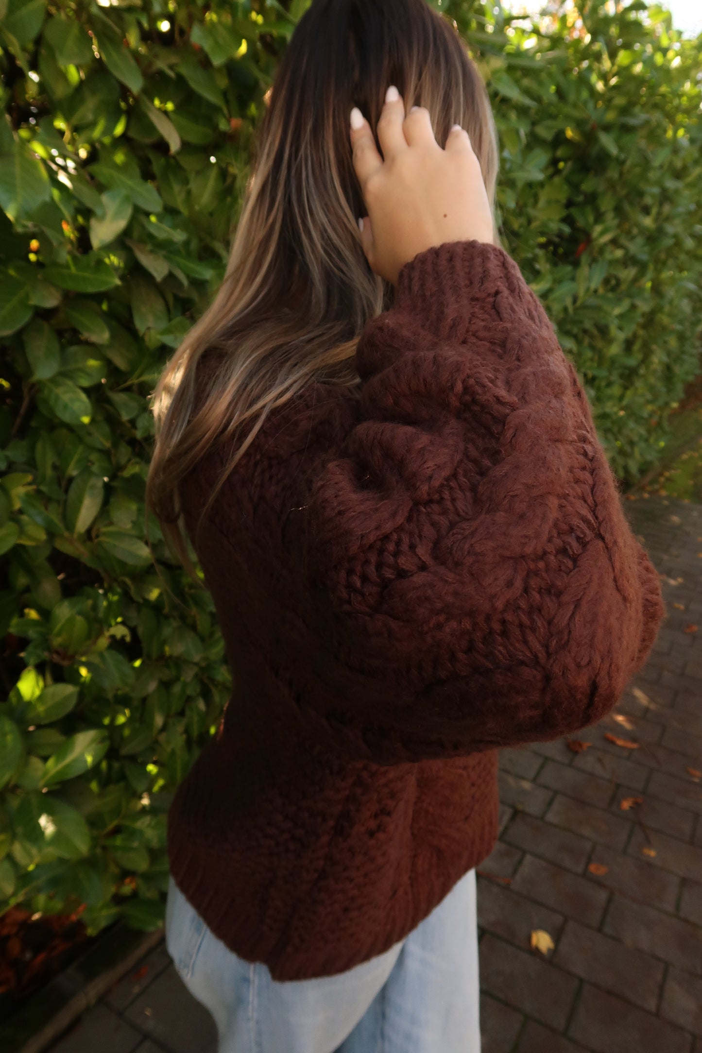 Pullover cuddle long braun