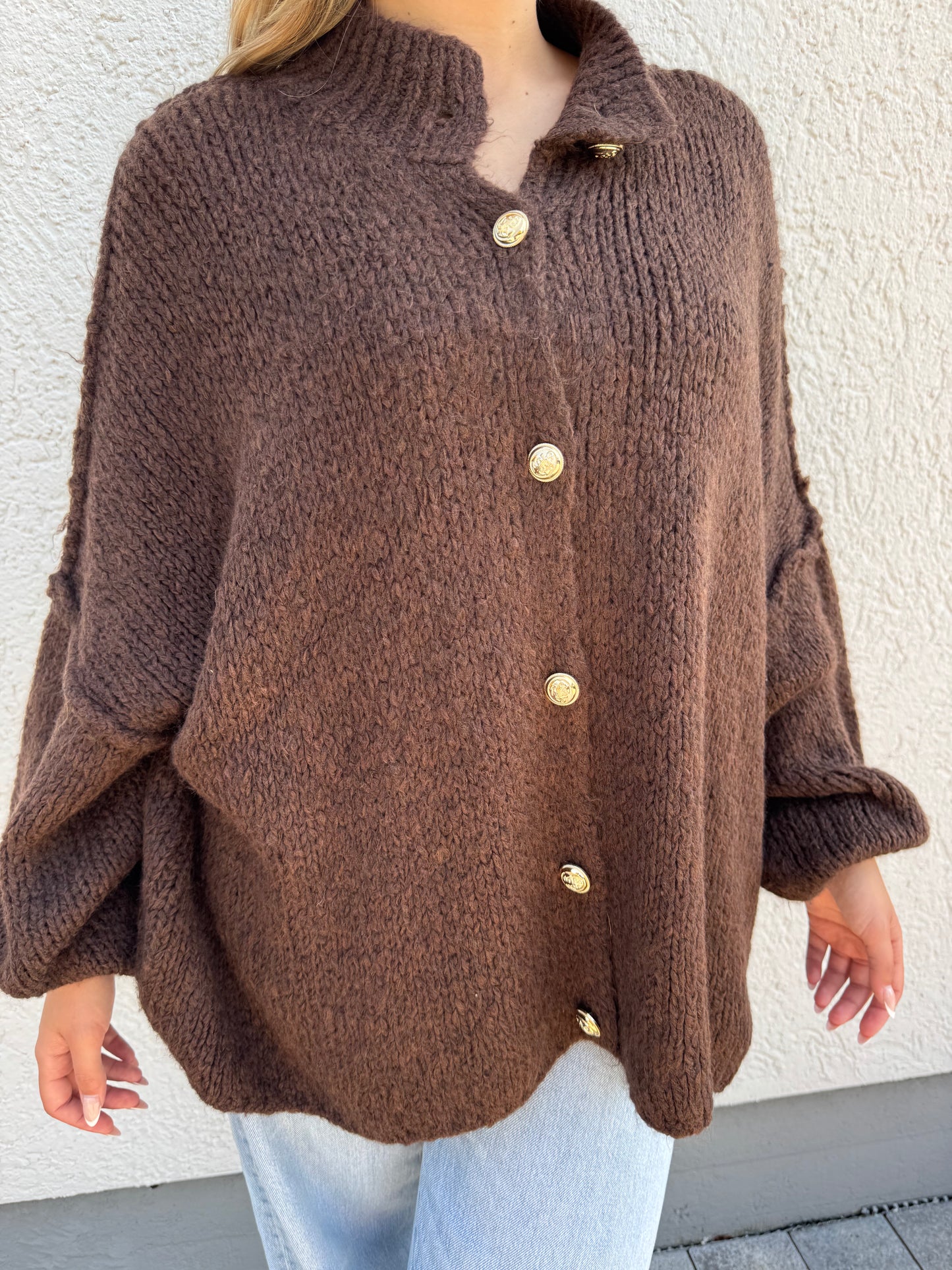 kuschelige Strickjacke braun