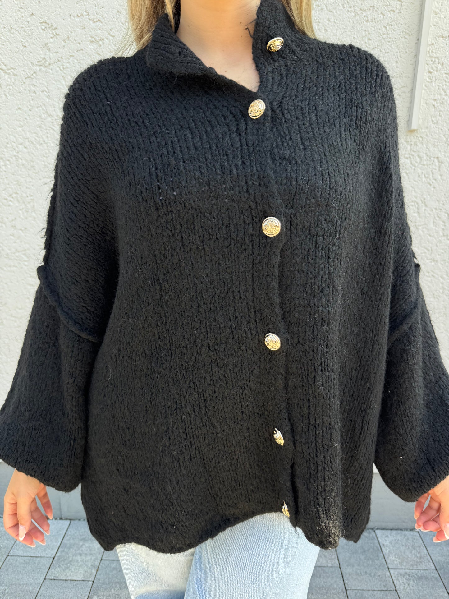 kuschelige Strickjacke schwarz