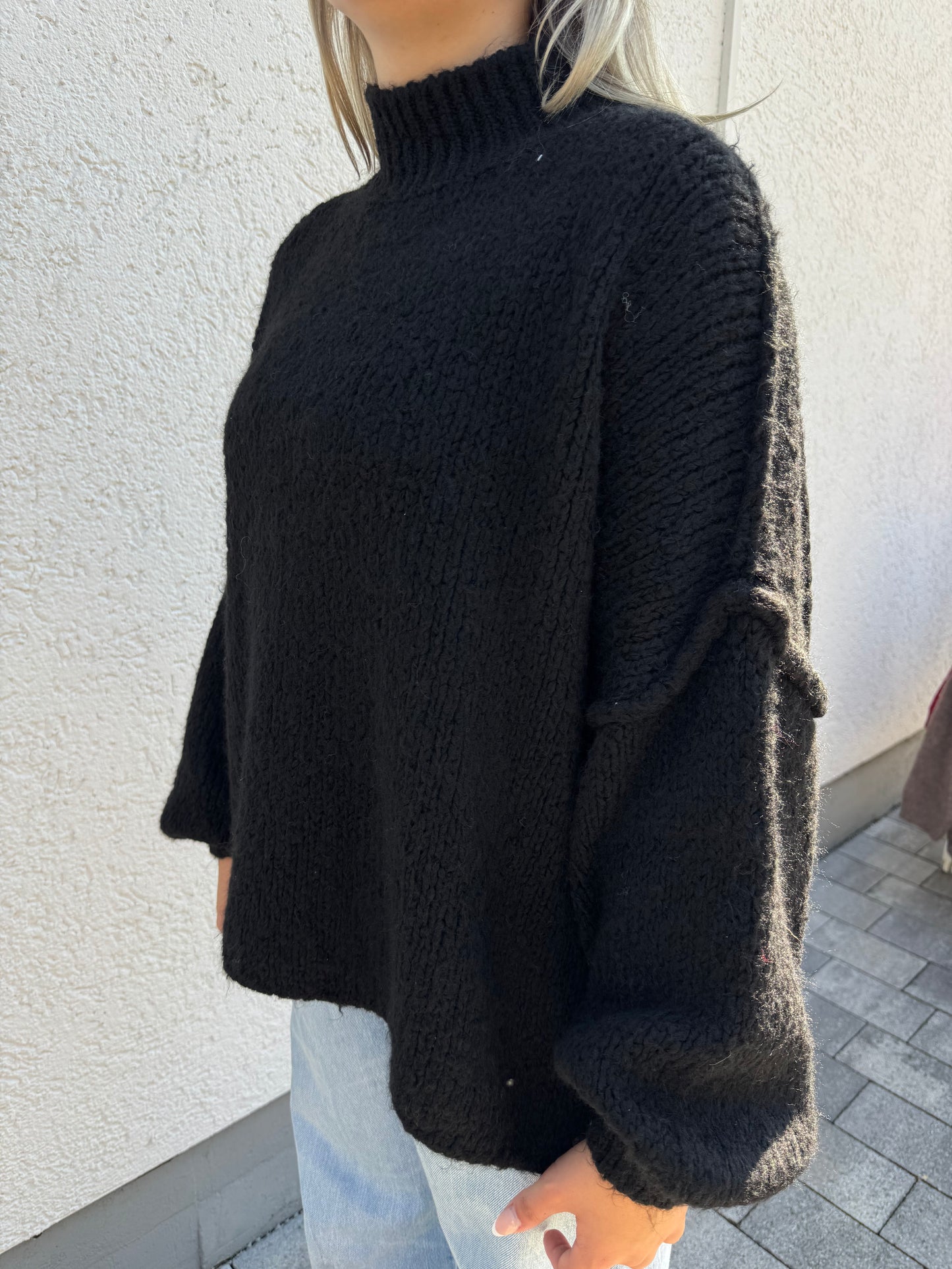 kuscheliger Strickpullover schwarz