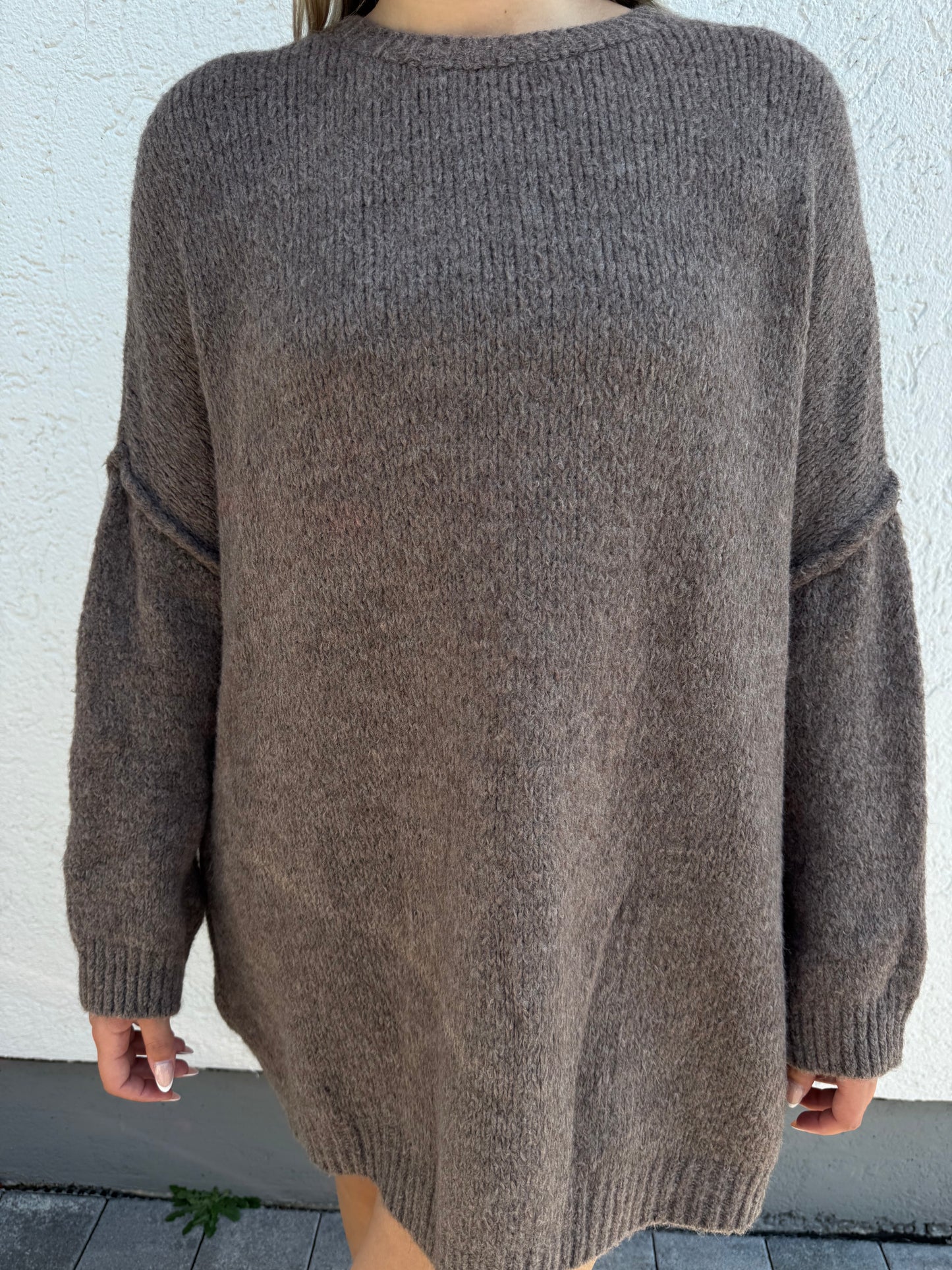 kuscheliges Strickkleid braun