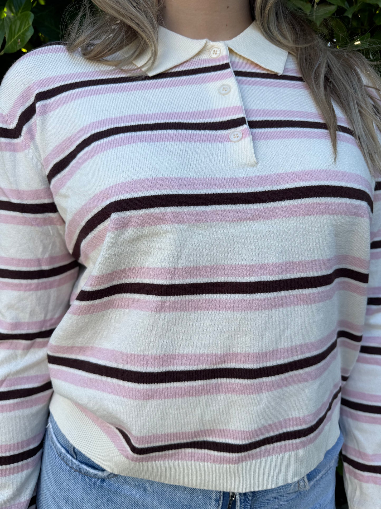 Polo Shirt stripes rosa