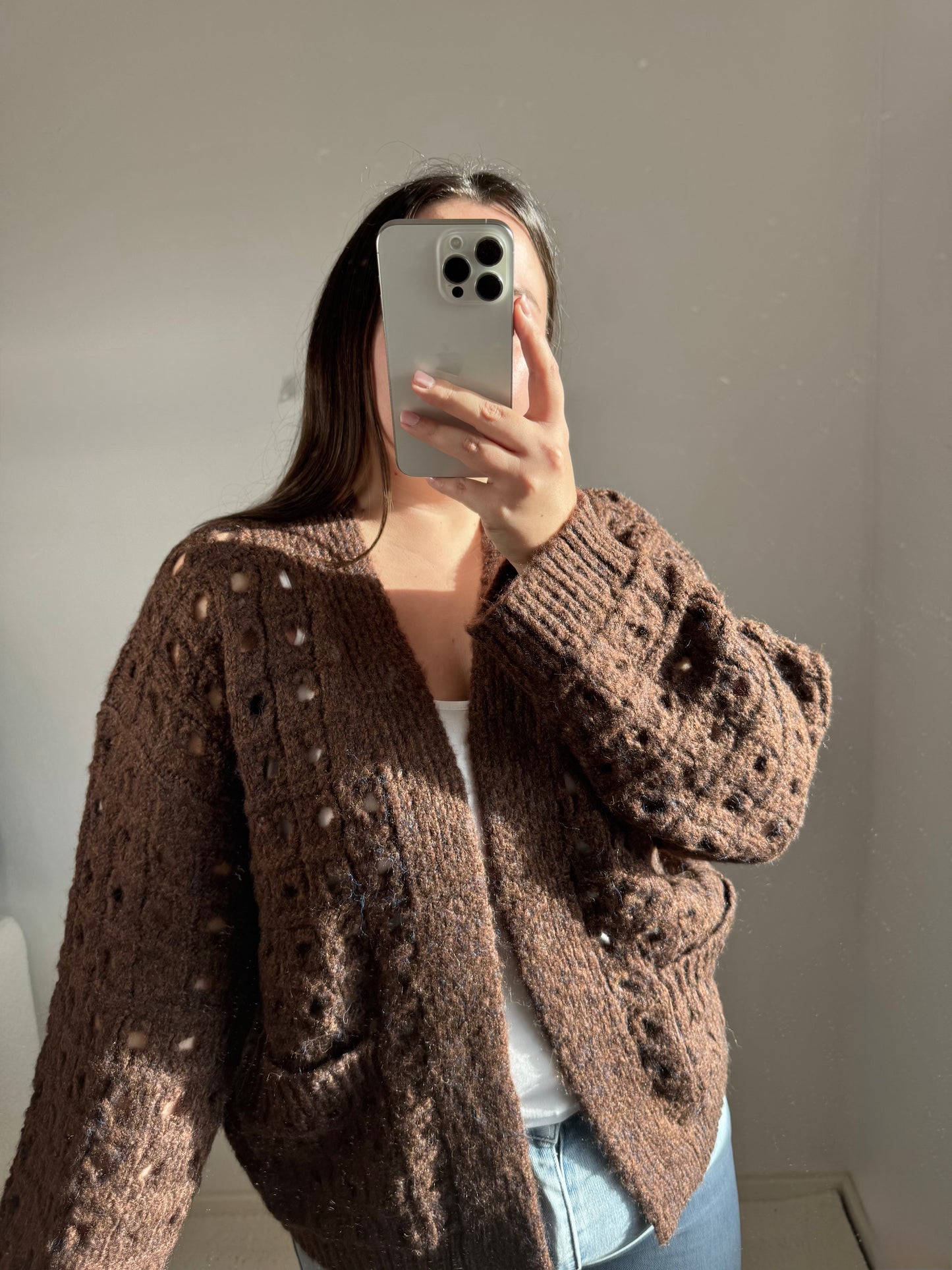 Strickjacke Espresso