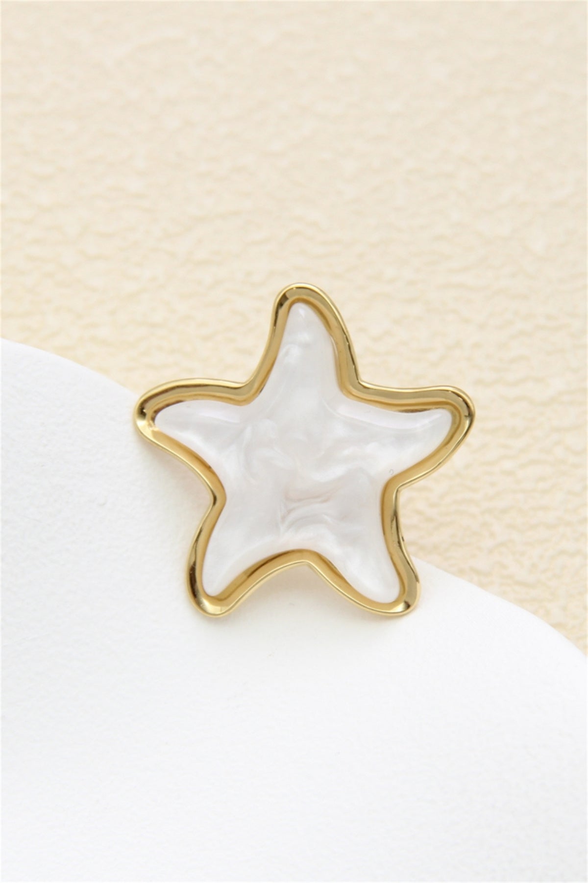 Perlenstern Ring gold