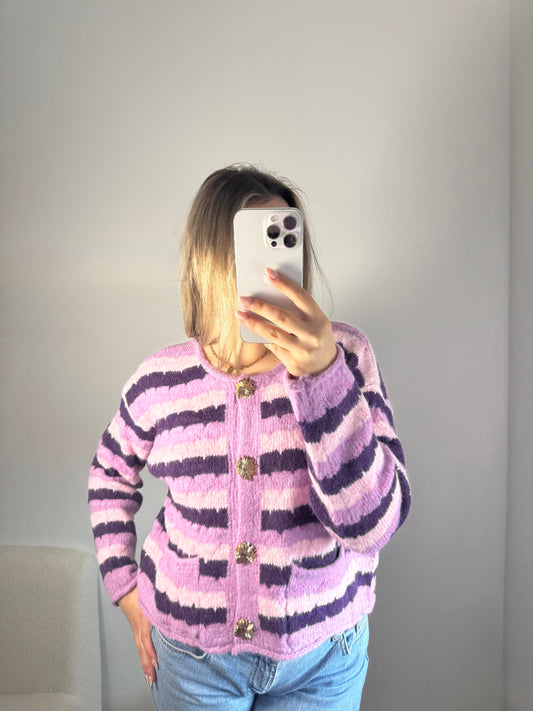 Strickjacke Farbenspiel lila