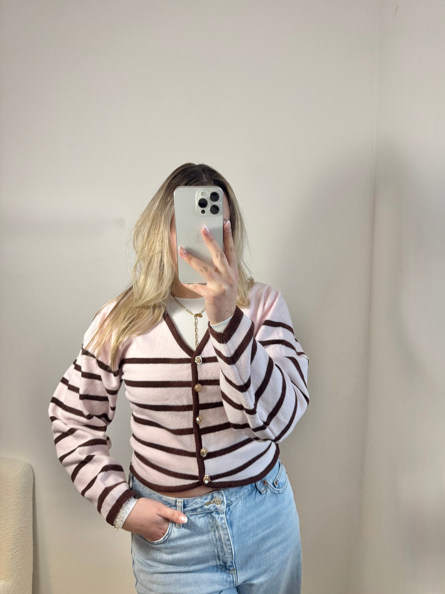 Strickjacke Goldie Streifen