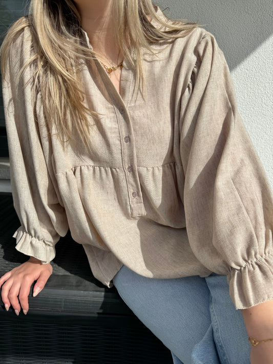 Lockere Bluse beige