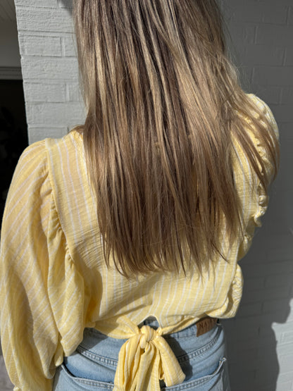 Bluse gelb mit Streifen