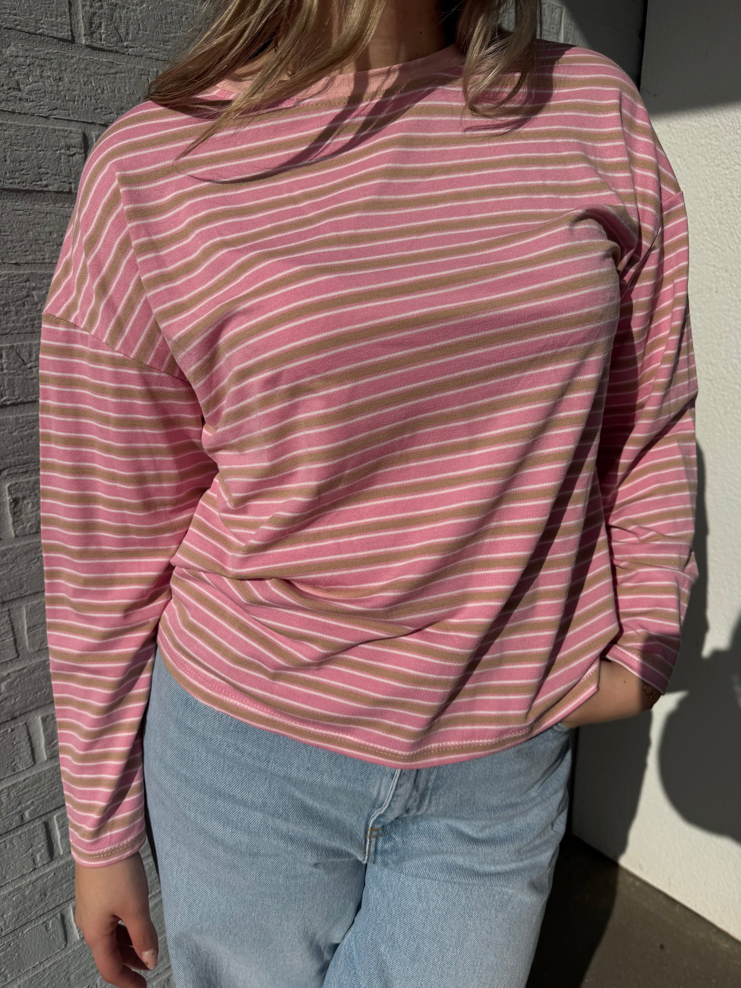 Shirt Lotta rosa/beige