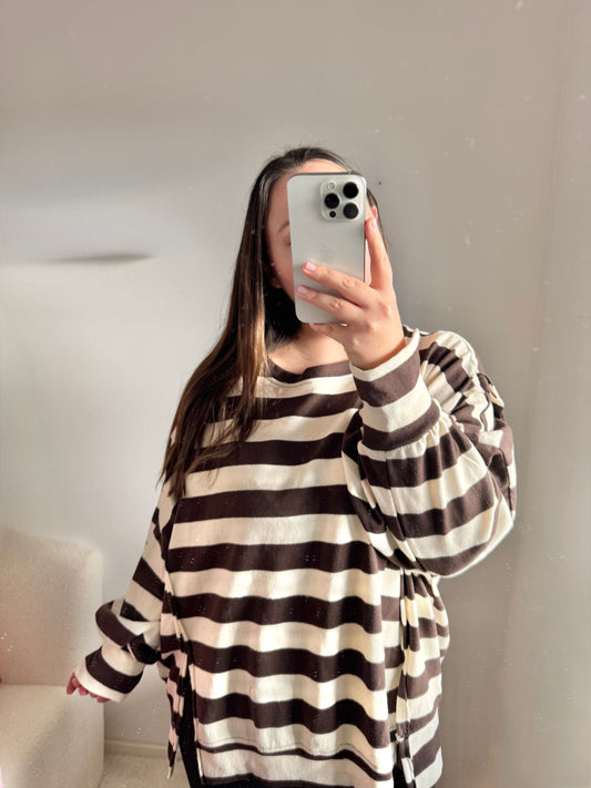 Dünnes Sweatshirt beige braun