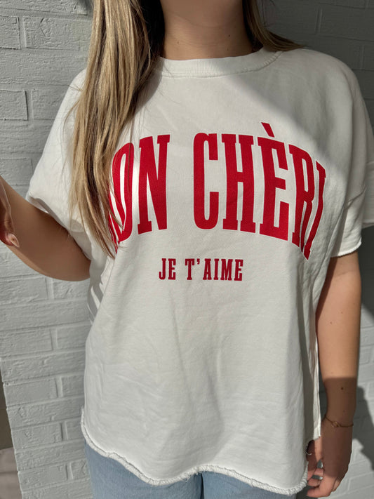 Shirt mit Print "Mon Cherie"