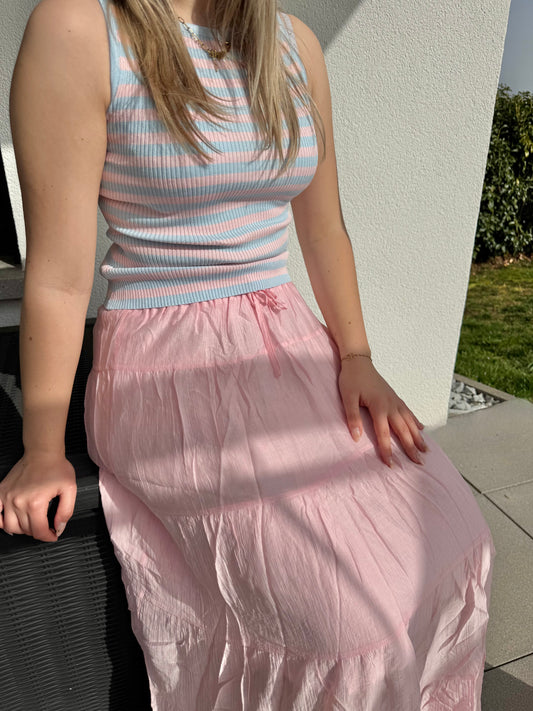 Baumwollrock lang rosa