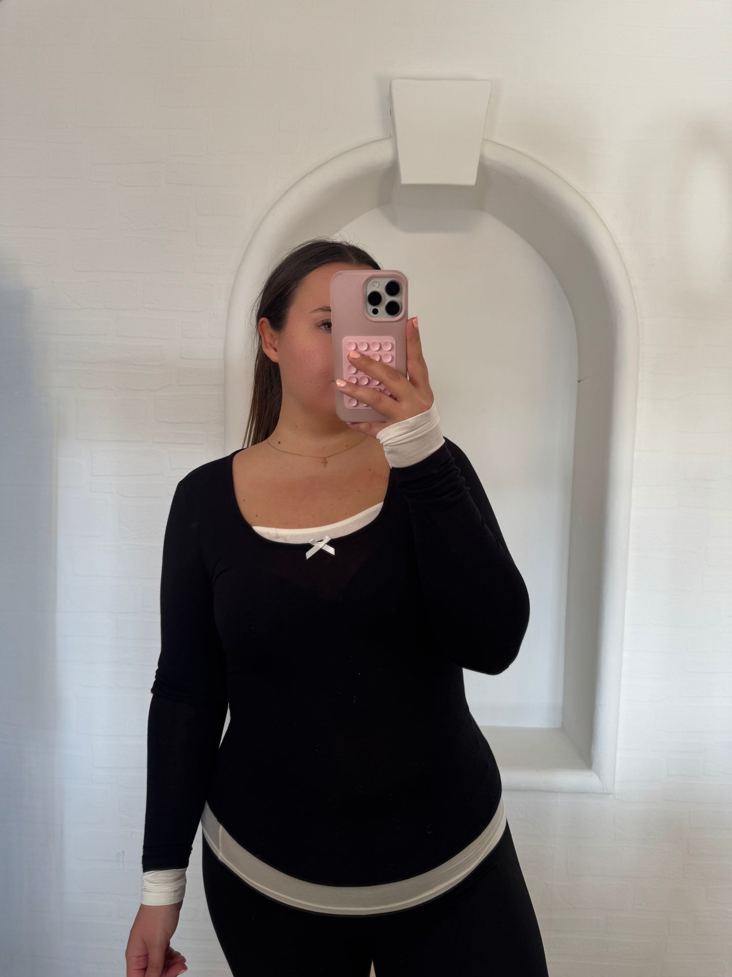 Langarmshirt black & white