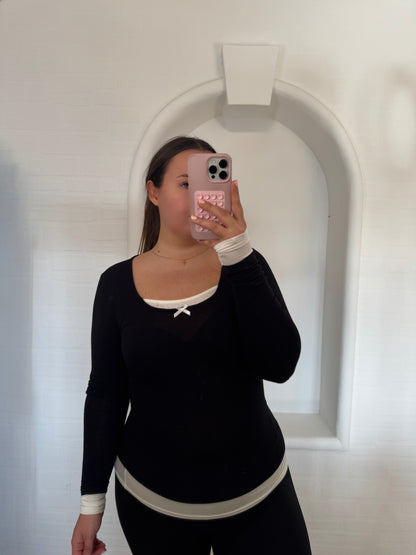 Langarmshirt black & white