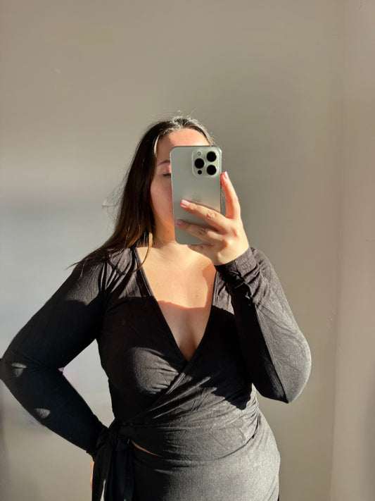 Wickeloberteil schwarz