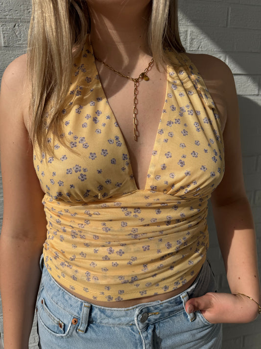 Neckholder Top gelb