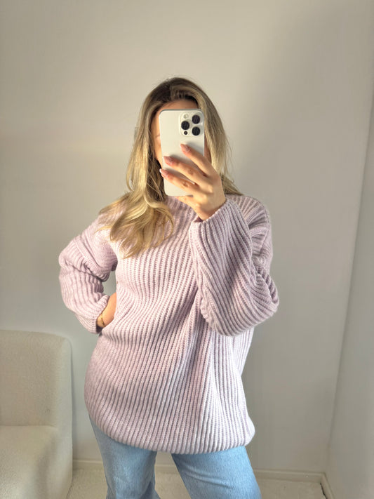 Langer Pullover flieder