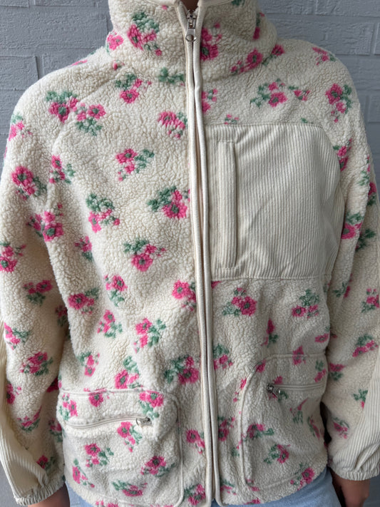 Fleecejacke mit Blümchen