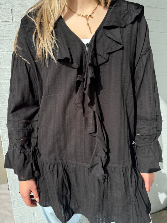 Lange Tunikabluse schwarz