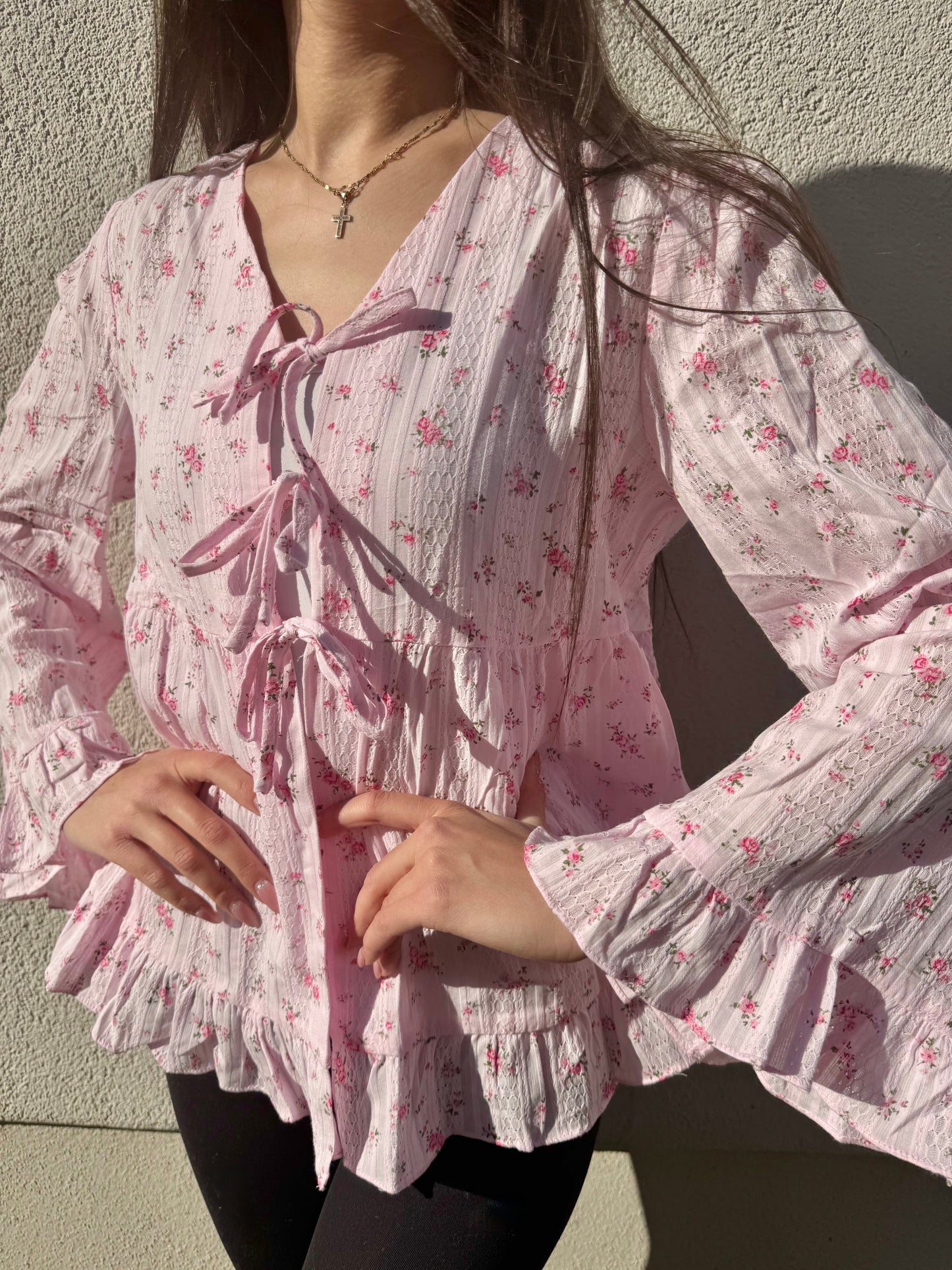Bluse Flora rosa