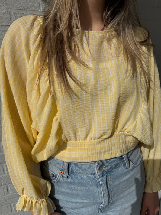 Bluse gelb mit Streifen