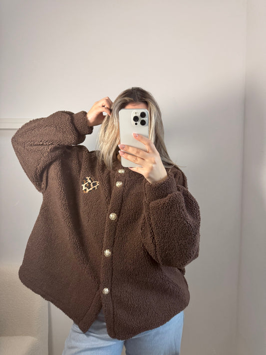 Teddyjacke mit Herz braun