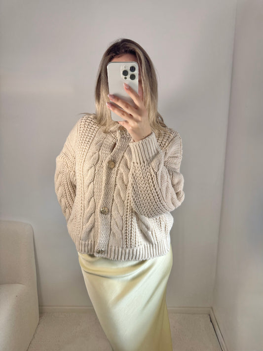 Strickjacke rustikal beige