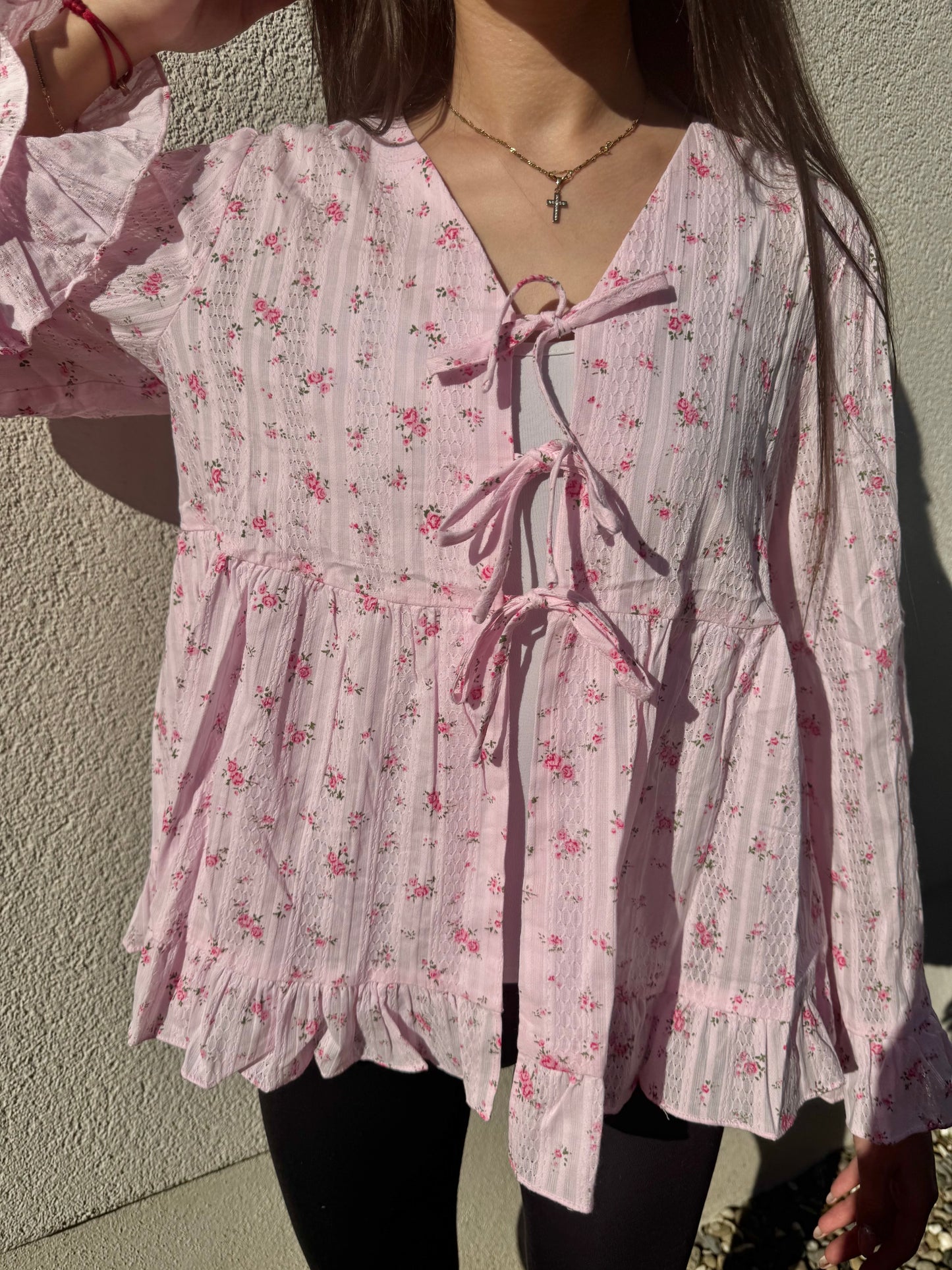 Bluse Flora rosa