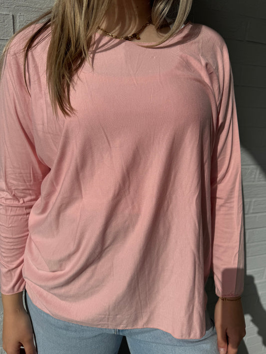 Dünnes Basic Shirt rose