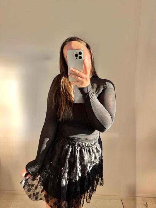 Schwarzer Rock Glitzer