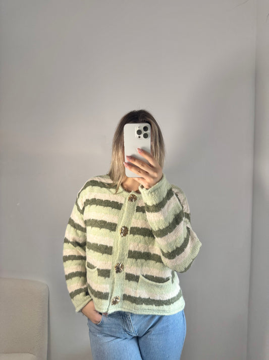 Strickjacke Farbenspiel grün