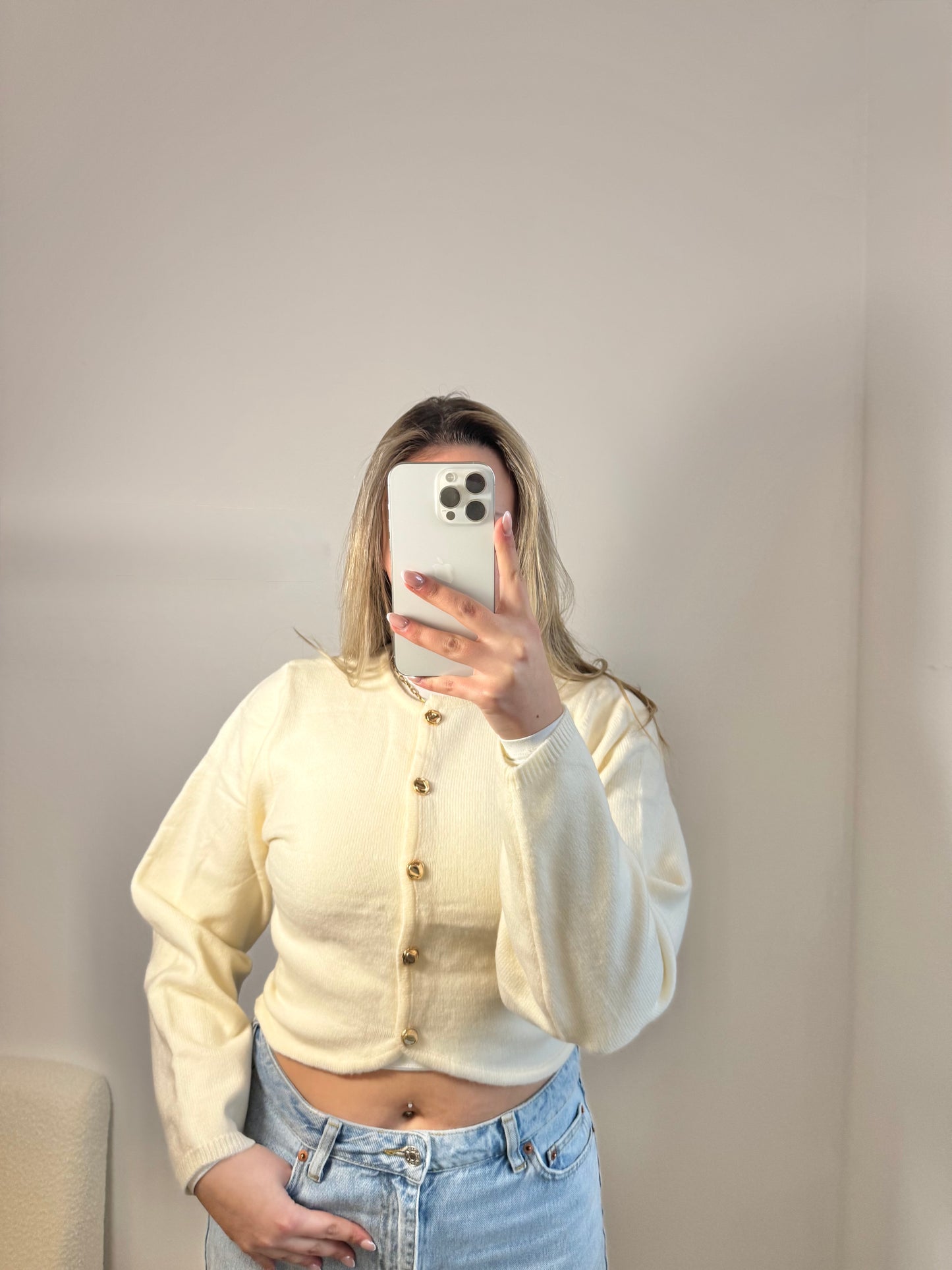 Strickjacke Goldie beige