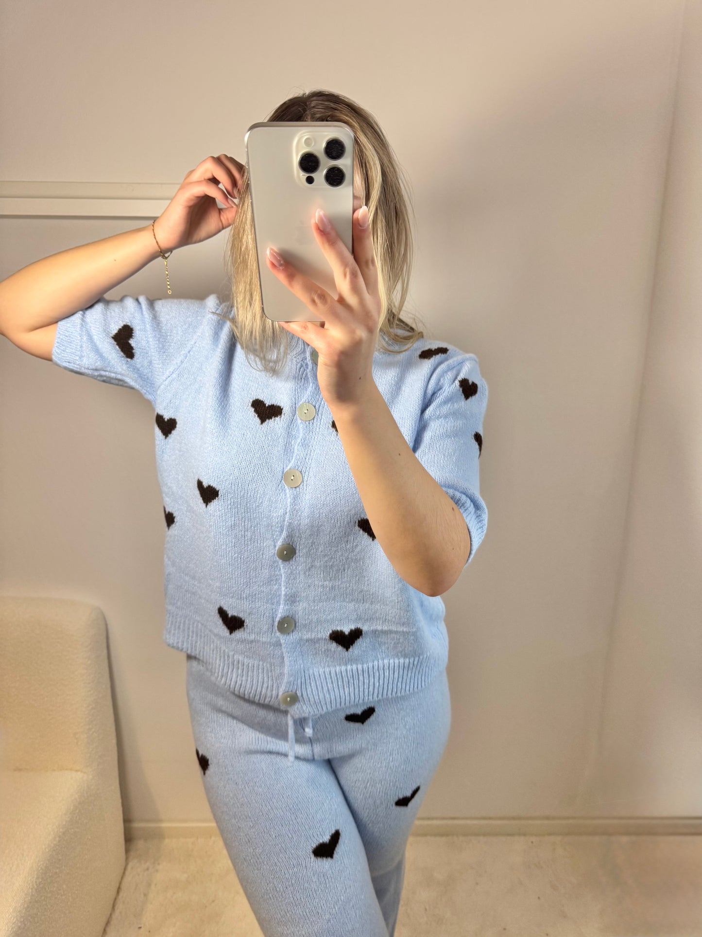 Zweiteiler Herzen blau