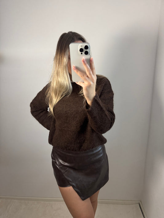 Hosenrock chocolate Lederoptik