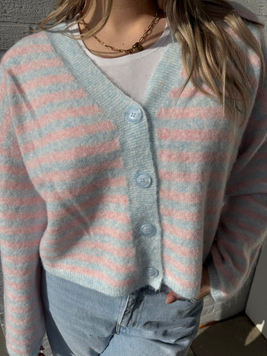 Strickjacke rose blue match